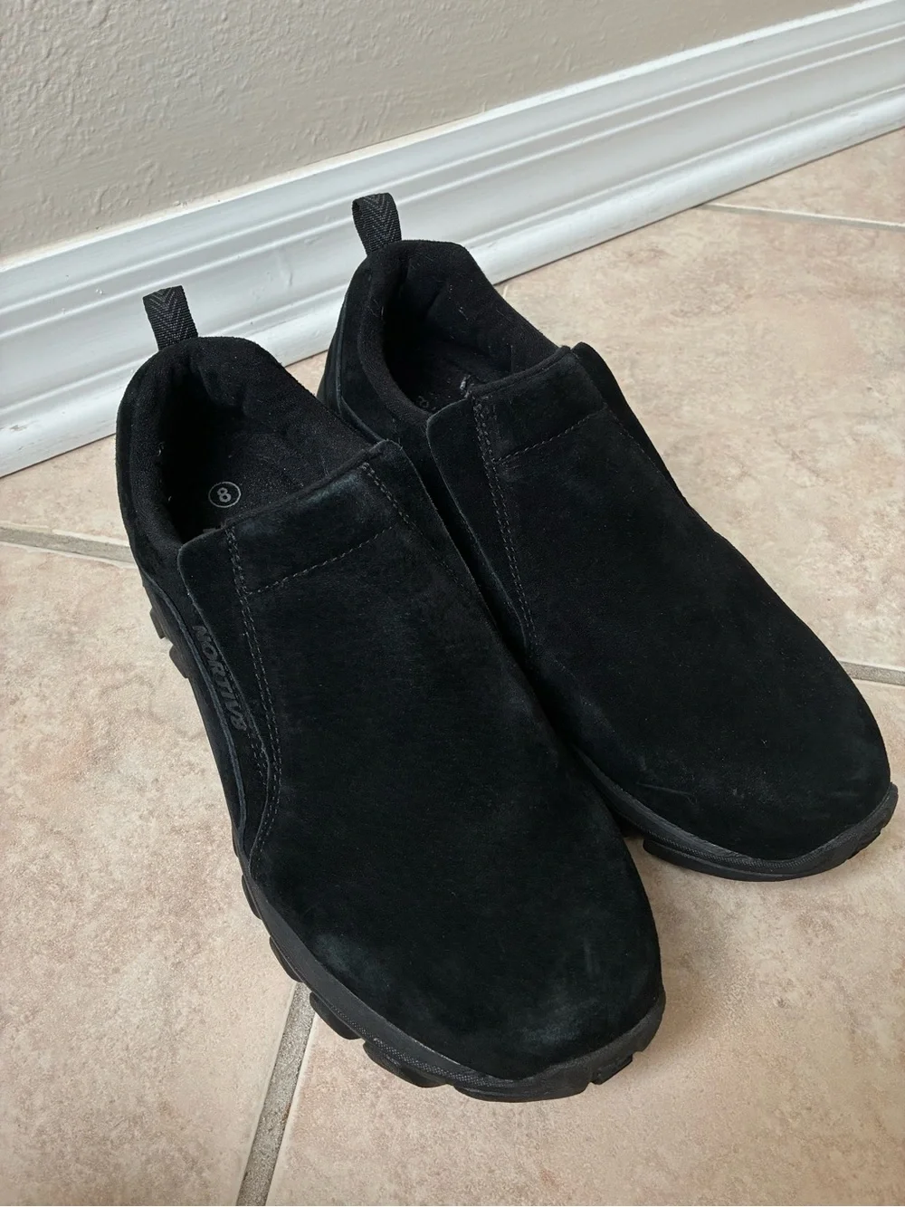 Nortiv8 mens slip on suede loafers water resistant hiking trails walking shoes 8